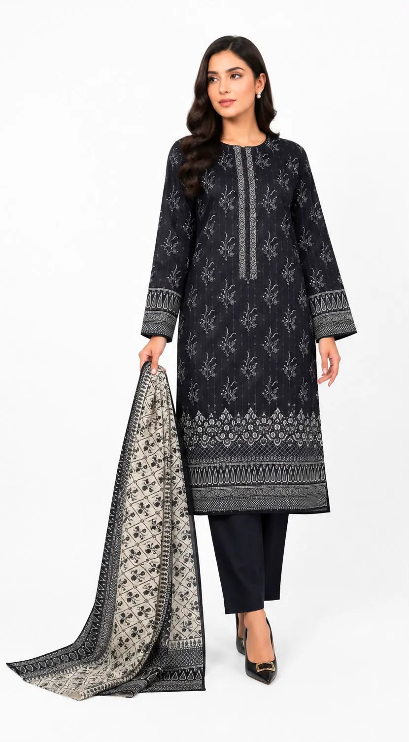 Noor-E-Bano Stitched 3-Piece Printed Lawn Suit