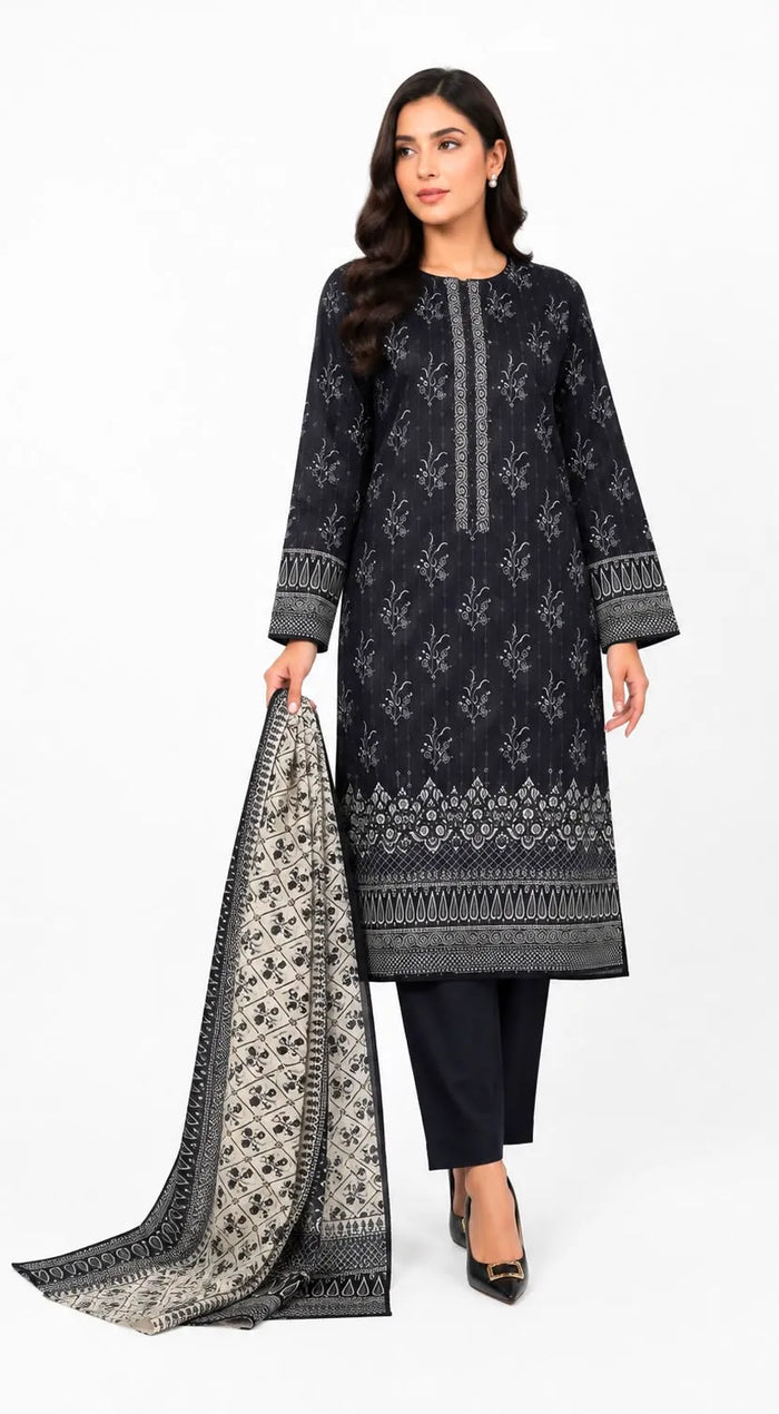 Noor-E-Bano Stitched 3-Piece Printed Lawn Suit