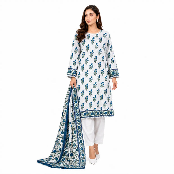 Elegant 3-piece Pure Lawn suit by Noor-E-BanO