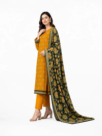 Unstitched 3-Piece Printed Khaddar Suit - Noor-E-Bano