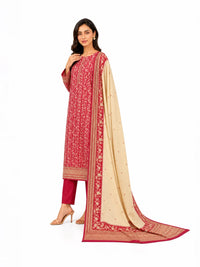 Unstitched 3-Piece Printed Khaddar Suit - Noor-E-Bano