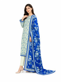 Unstitched 3-Piece Printed Khaddar Suit - Noor-E-Bano