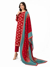 Unstitched 3-Piece Printed Khaddar Suit - Noor-E-Bano