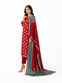 Unstitched 3-Piece Printed Khaddar Suit - Noor-E-Bano