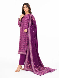 Unstitched 3-Piece Printed Khaddar Suit - Noor-E-Bano