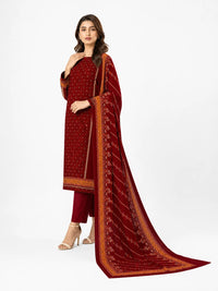 Unstitched 3-Piece Printed Khaddar Suit - Noor-E-Bano