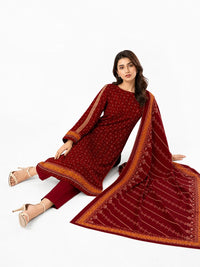 Unstitched 3-Piece Printed Khaddar Suit - Noor-E-Bano