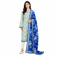 Unstitched 3-Piece Printed Khaddar Suit - Noor-E-Bano