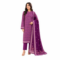 Unstitched 3-Piece Printed Khaddar Suit - Noor-E-Bano