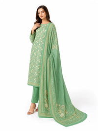 Unstitched 3-Piece Printed Khaddar Suit - Noor-E-Bano