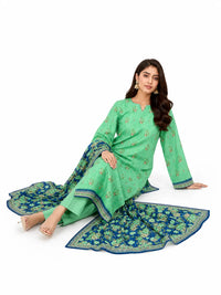 Unstitched 3-Piece Printed Khaddar Suit - Noor-E-Bano