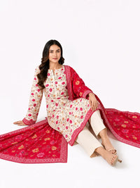 Unstitched 3-Piece Printed Khaddar Suit - Noor-E-Bano