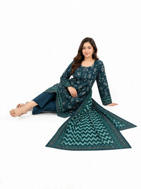 Stitched 3-Piece Lawn Suit with Wile Dupatta - Noor-E-Bano
