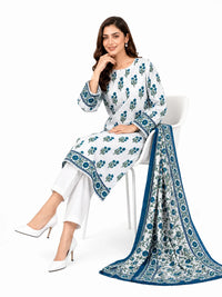 Stitched 3-Piece Lawn Suit with Wile Dupatta - Noor-E-Bano