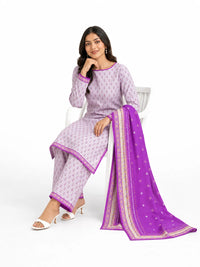 Unstitched 3-Piece Printed Khaddar Suit - Noor-E-Bano