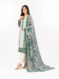 Stitched 3-Piece Lawn Suit with Wile Dupatta - Noor-E-Bano
