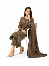 Stitched 3-Piece Lawn Suit with Wile Dupatta - Noor-E-Bano