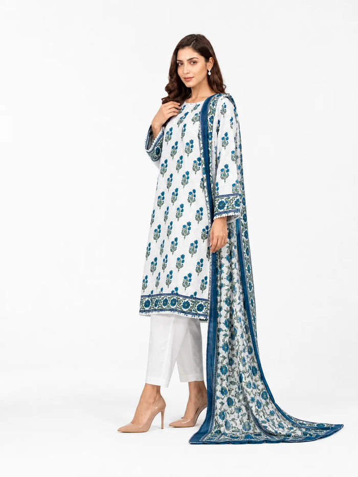 Elegant 3-piece Pure Lawn suit by Noor-E-BanO