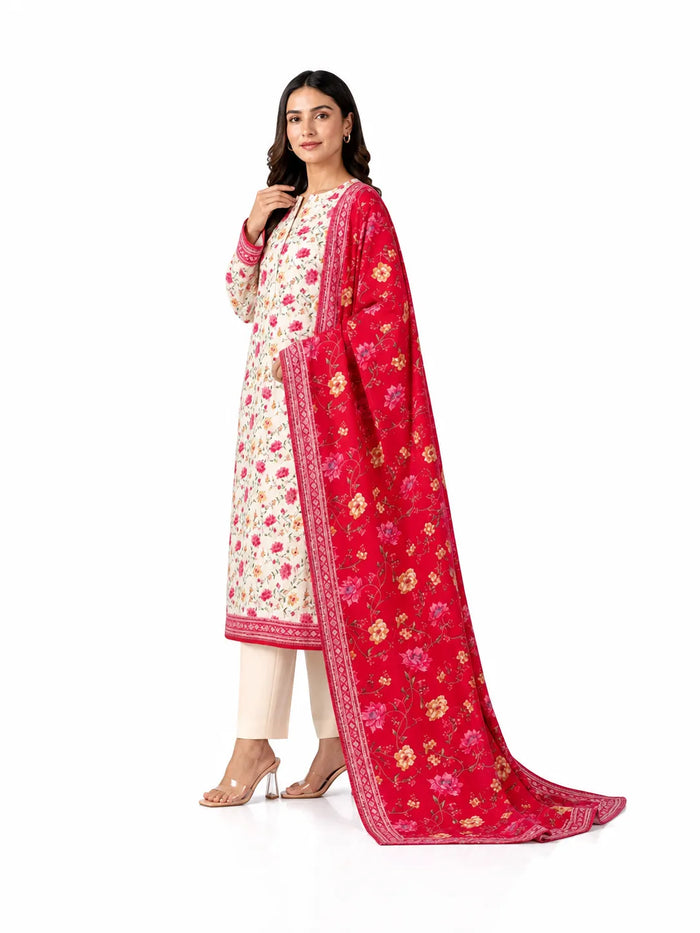 Elegant 3-piece Pure kaddar  suit by Noor-E-BanO