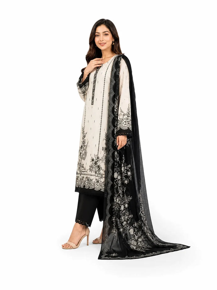 Elegant 3-piece Pure Lawn suit by Noor-E-BanO