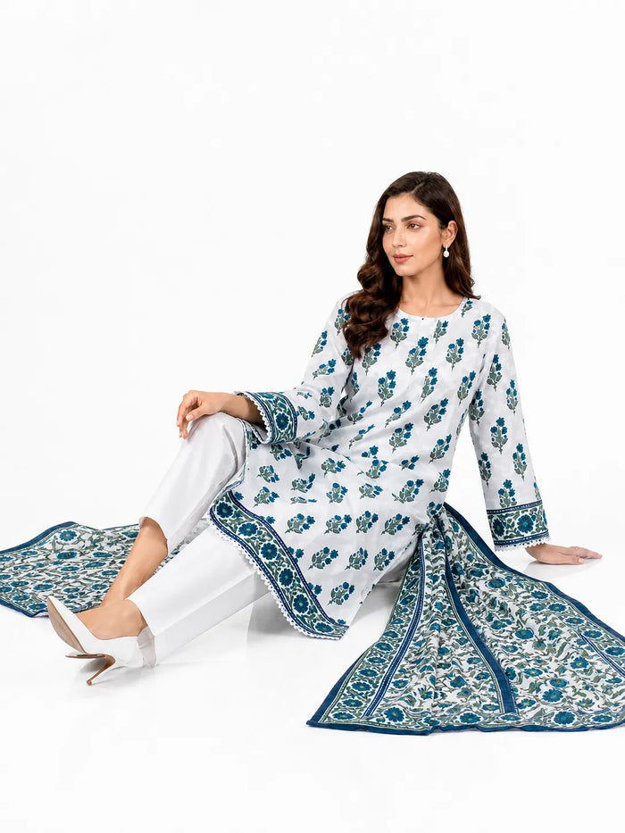 Elegant 3-piece Pure Lawn suit by Noor-E-BanO