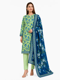 Stitched 3-Piece Khaddar Suit with Khaddar Dupatta - Noor-E-Bano
