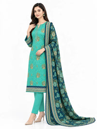 Stitched 3-Piece Khaddar Suit with Khaddar Dupatta - Noor-E-Bano