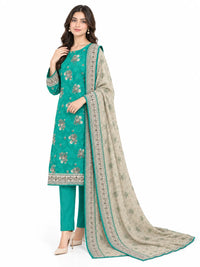 Stitched 3-Piece Khaddar Suit with Khaddar Dupatta - Noor-E-Bano