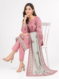 Stitched 3-Piece Khaddar Suit with Khaddar Dupatta - Noor-E-Bano