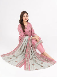 Stitched 3-Piece Khaddar Suit with Khaddar Dupatta - Noor-E-Bano